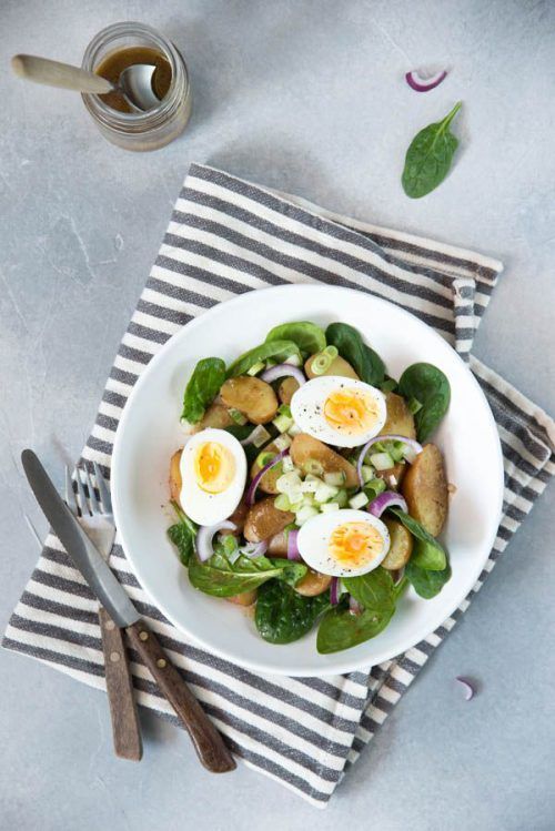 Aardappelsalade Met Spinazie En Ei Brenda Kookt Ontbijt En Lunch