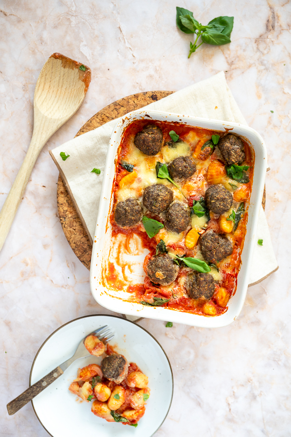 Gnocchi met gehaktballetjes in tomatensaus