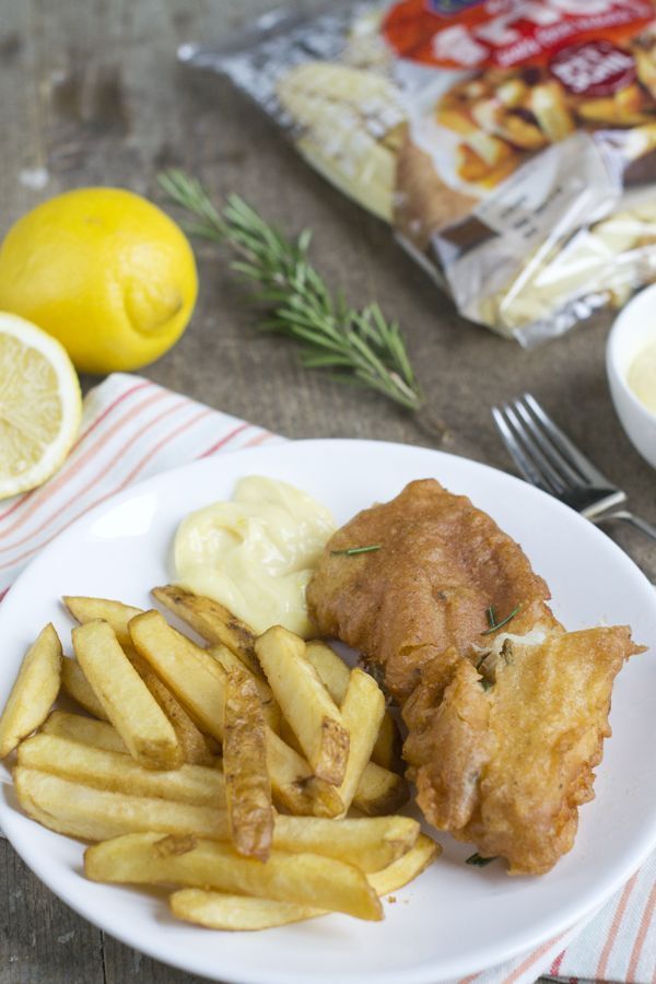 Gekruide fish and chips met citroenmayonaise