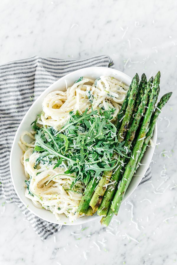 Pasta met ricotta en geroosterde asperges - Brenda Kookt