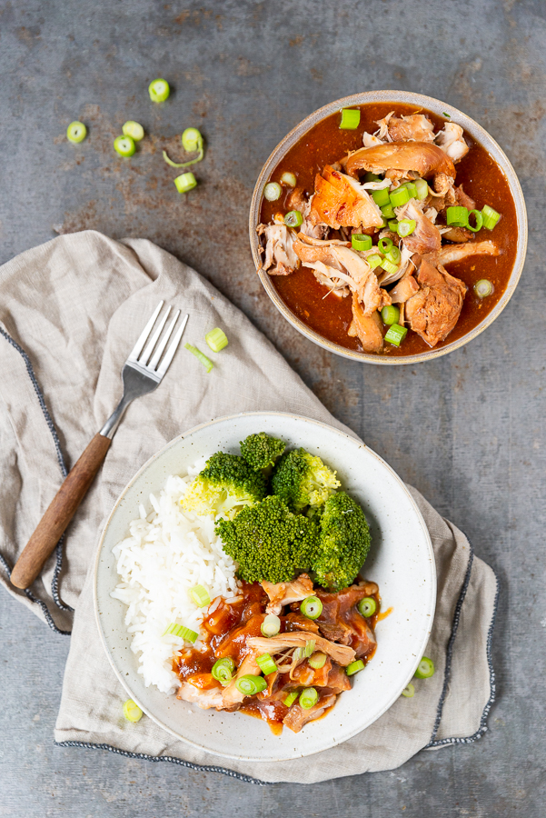 Honing-knoflook kip met rijst en broccoli