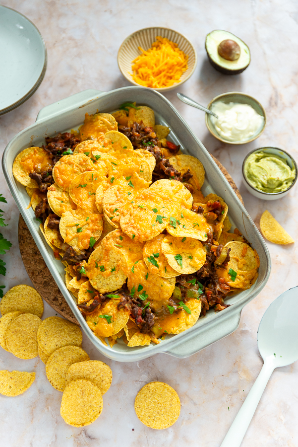 Nacho ovenschotel met gehakt