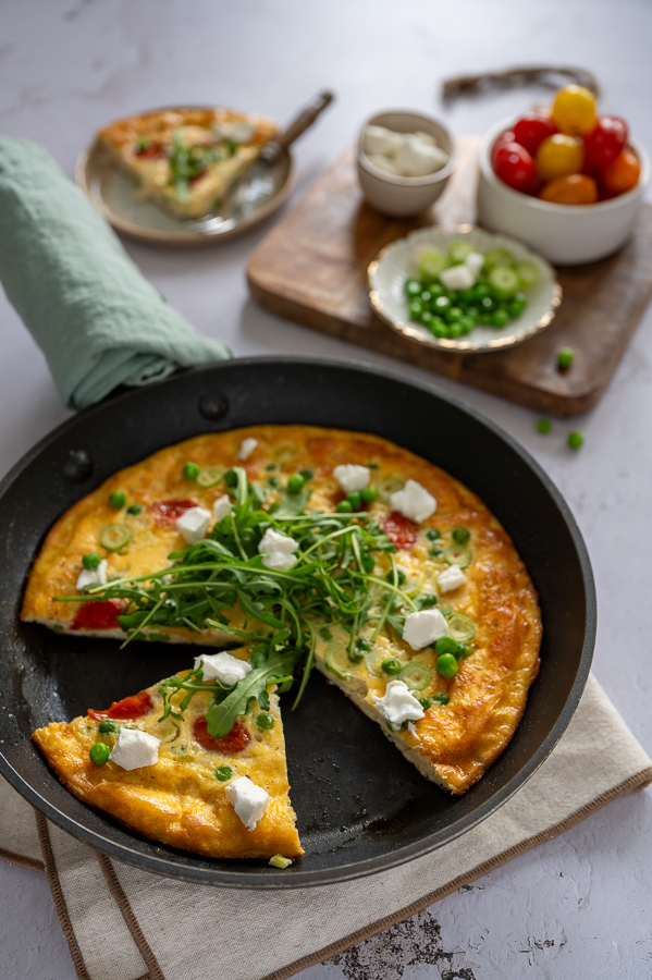 Frittata met tomaat en geitenkaas