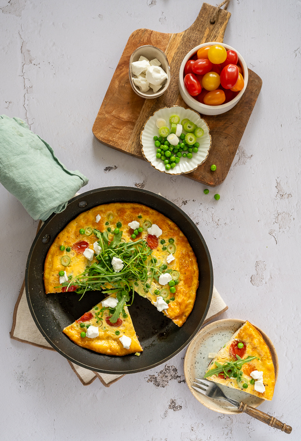 Frittata met tomaat en geitenkaas