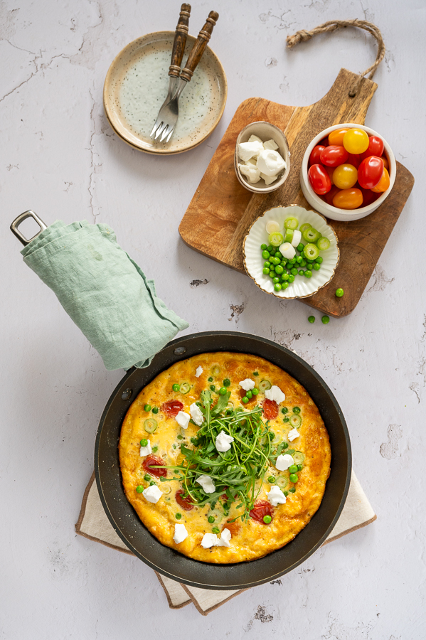 Frittata met tomaat en geitenkaas
