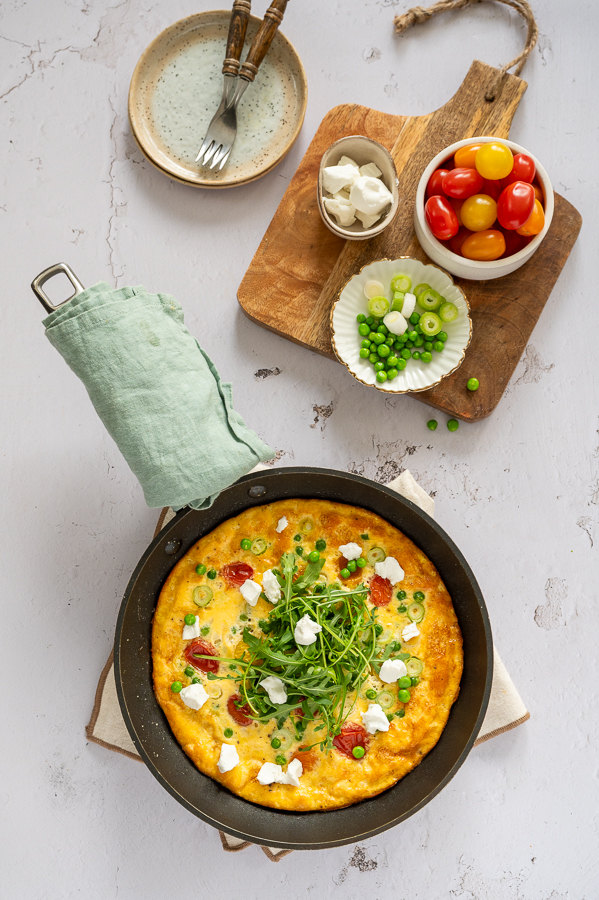 Frittata met tomaat en geitenkaas