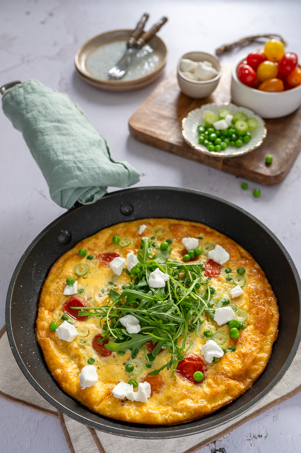 Frittata met tomaat en geitenkaas