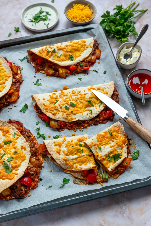 Quesadilla's met gehakt en paprika