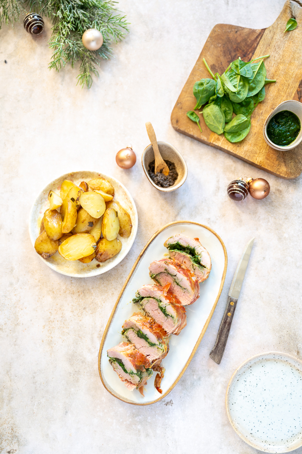 Gevulde varkenshaas met truffeltapenade