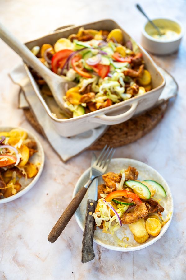 Kapsalon van aardappelschijfjes