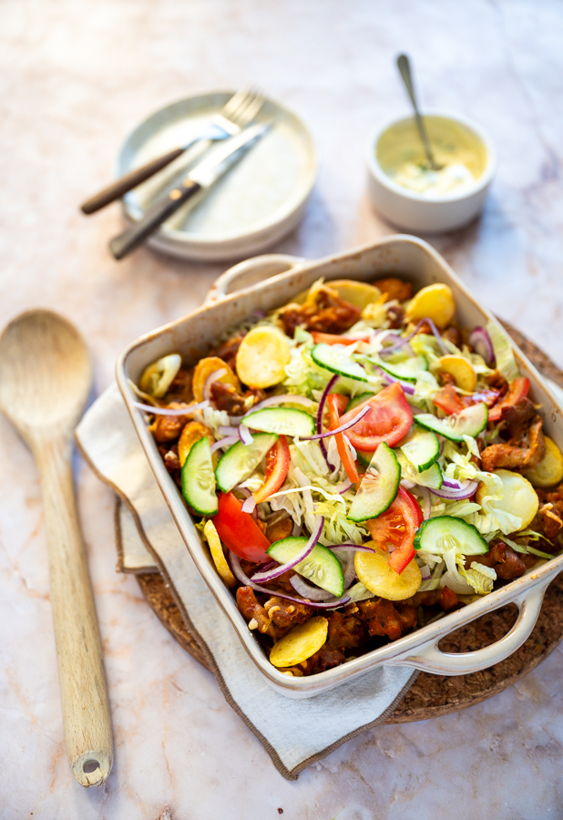 Kapsalon van aardappelschijfjes