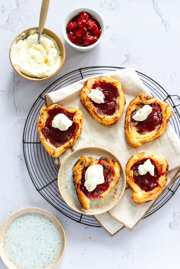 mini cheesecake galettes met aardbei