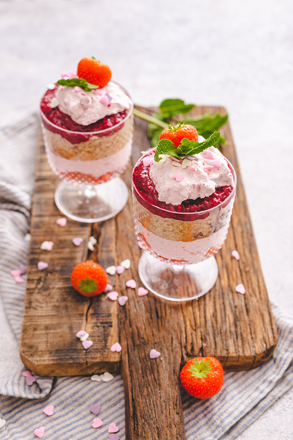 Valentijnsdag recepten trifle met frambozen