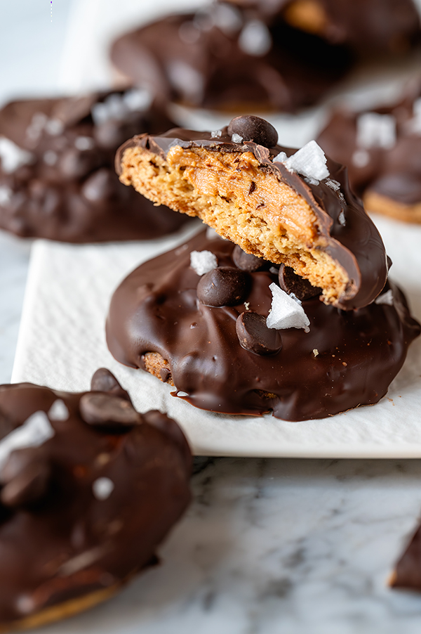 Haver-pindakaaskoeken met chocolade