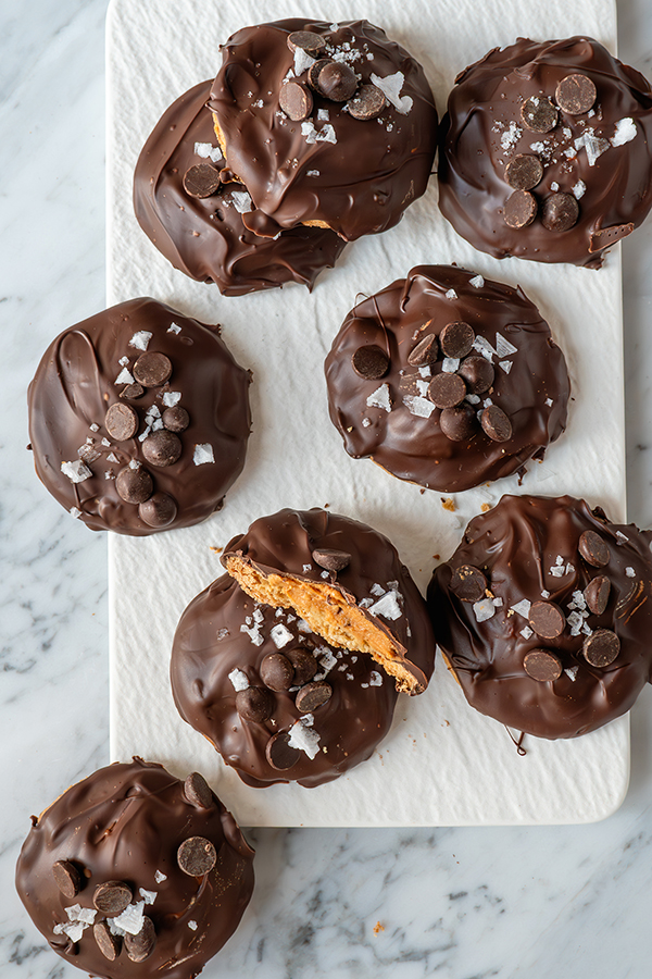 Haver-pindakaaskoeken met chocolade