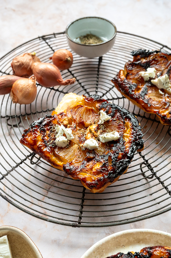 Mini tarte tatin met geitenkaas