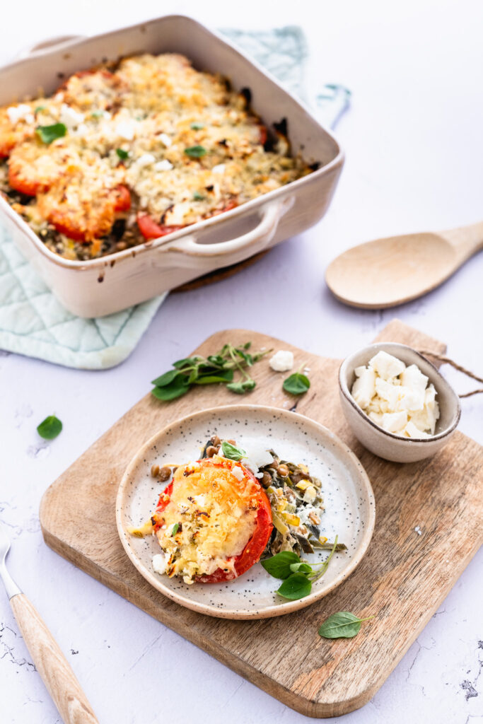 Preischotel met linzen en feta