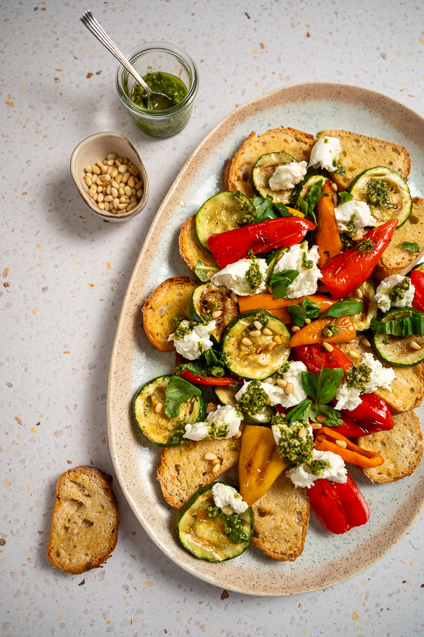 Gegrilde groenten met mozzarella
