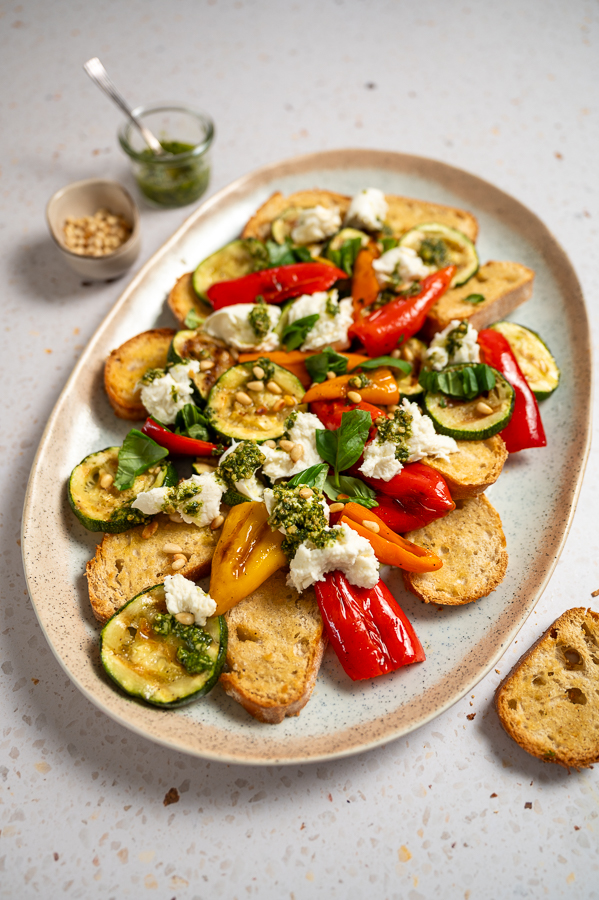 Gegrilde groenten met mozzarella