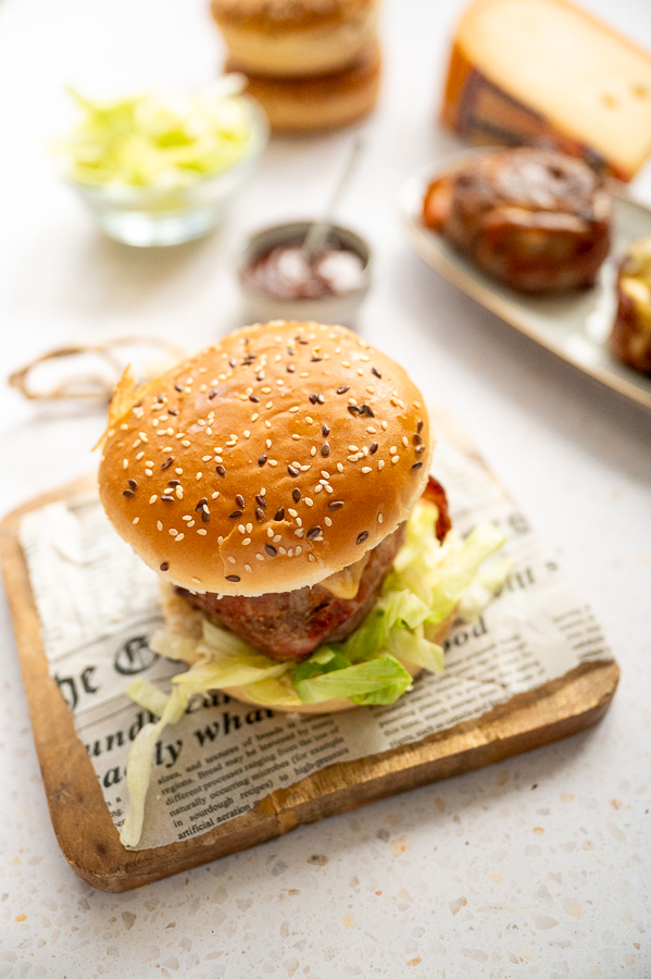 Bacon and cheese spiraalburger
