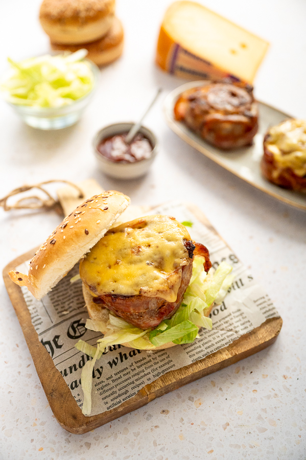 Bacon and cheese spiraalburger