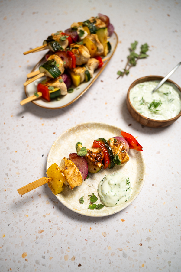 kip-shaslicks met tzatziki