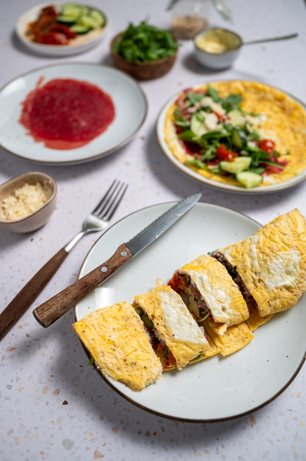 Carpaccio omeletwrap