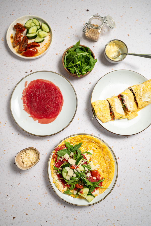 Carpaccio omeletwrap