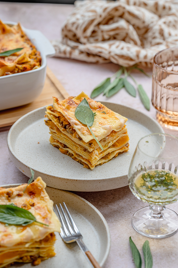 Pompoenlasagne met linzen