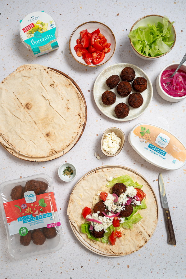 Mediterrane falafel wraps
