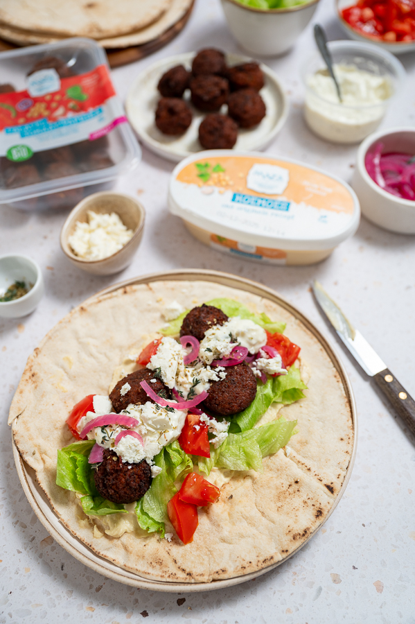 Mediterrane falafel wraps