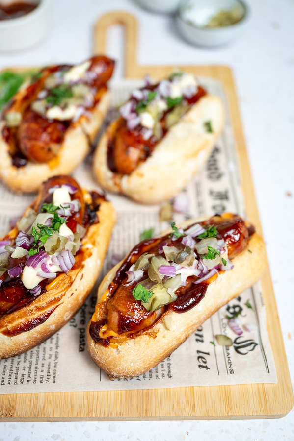 BBQ Hotdogs met spek