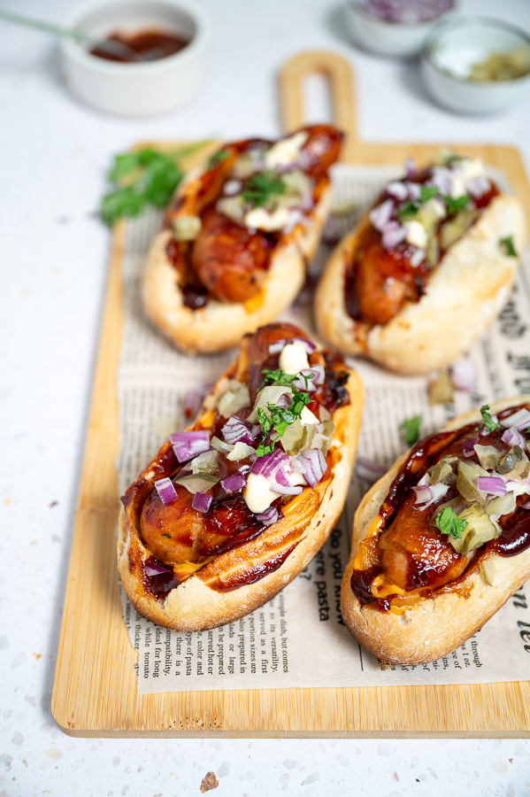 BBQ Hotdogs met spek