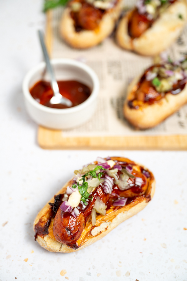BBQ Hotdogs met spek