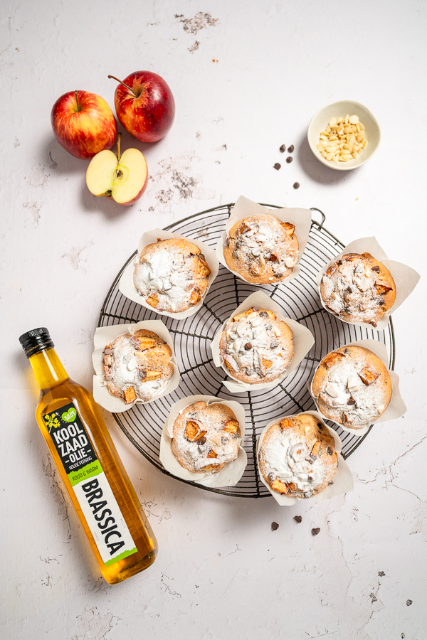 Appelmuffins met amandelen en chocolade