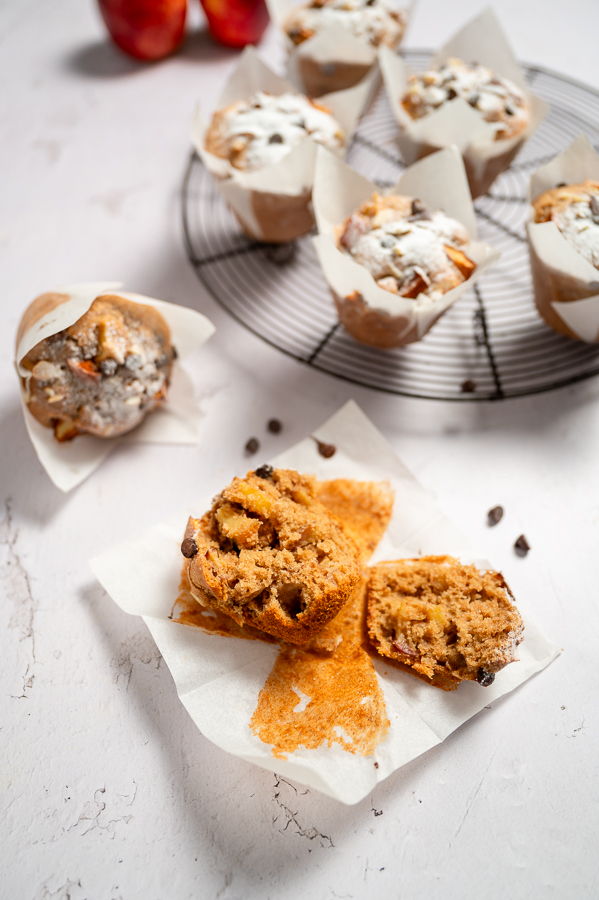 Appelmuffins met amandelen en chocolade