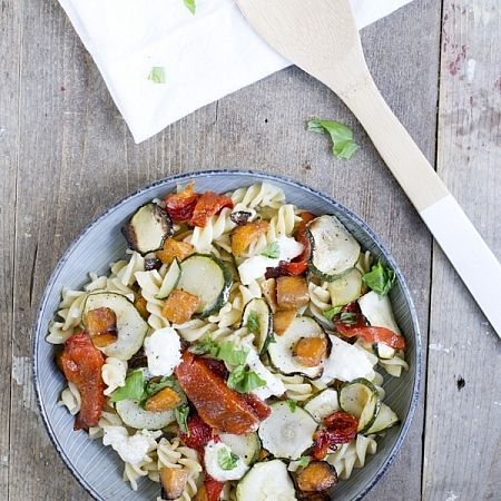 Herfstpasta met gegrilde groenten