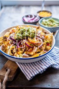 Vegetarische nachoschotel
