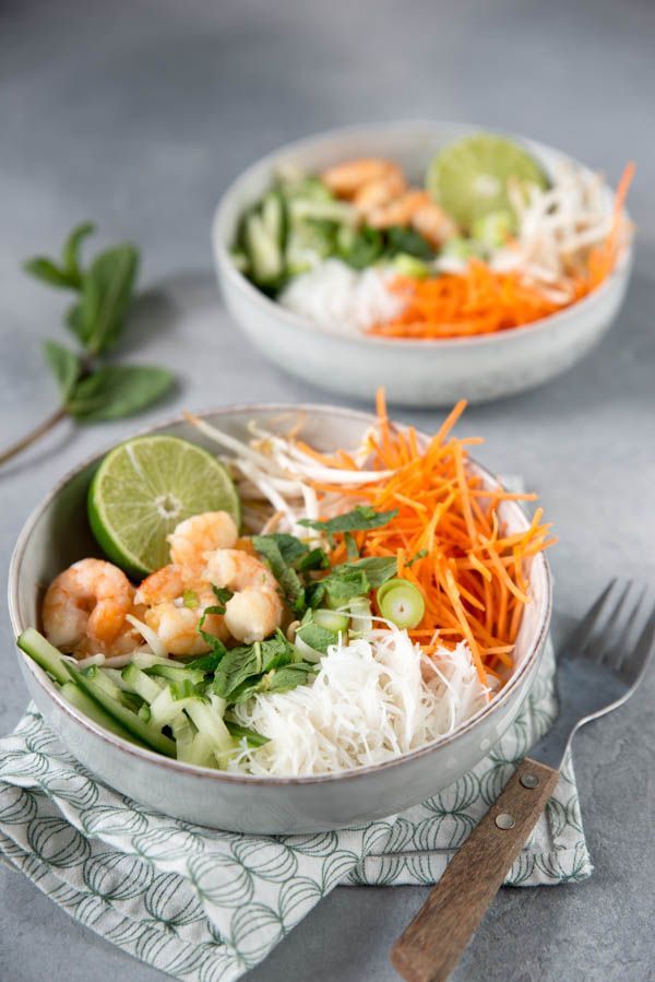 Vietnamese salade met garnalen