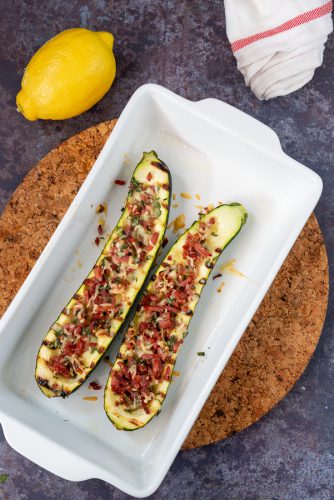 Courgette met bacon en citroen