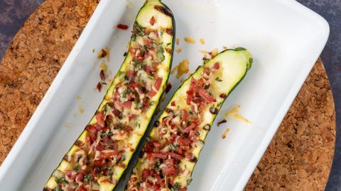 Courgette met bacon en citroen