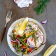 Snelle zalm met saffraanrijst en paprika